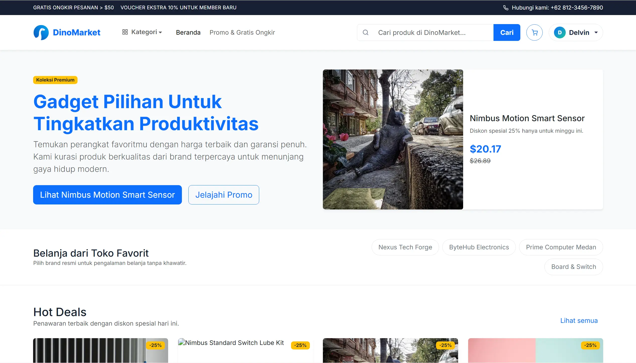 DinoMarket storefront and product discovery interface